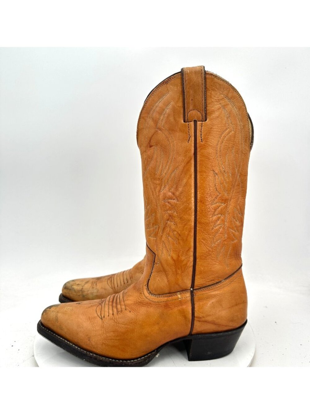 Chippewa 25820 Men Size 7.5D Brown Tan Leather Steel Toe Cowboy Western Boot